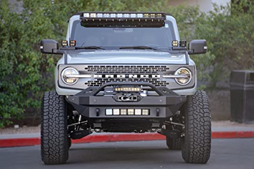 Image of DV8 Front Lower Control Arm Skid Plates for 2021-2026 Ford Bronco Pair | As, Steel Construction, Suspension Protection, No Drill Installation