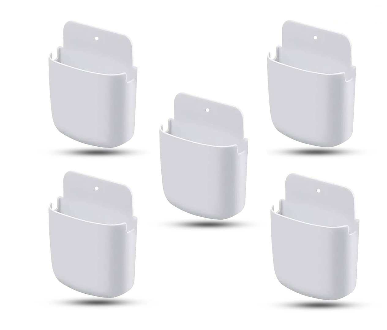 DSNS Wood Wall Mounted Adhesive Remote Control Stand Mobile Phone Holder for Charging AC/TV Storage Box for All Smartphones| Pack of 5 (Whit) , 20 x 12 x 3 cm DSNS Wood Wall Mounted Adhesive Remote Control Stand Mobile Phone Holder for Charging AC/TV Storage Box for All Smartphones| Pack of 5 (Whit) , 20 x 12 x 3 cm