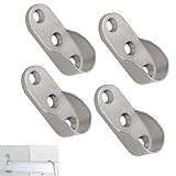 Support de tringle à vêtements pour niche : 4 supports de tringle à vêtements (vis non fournies) pour armoires murales, niches, couloirs, placards ou tringles de douche. Convient aux tringles à vêtements télescopiques murales. Convient aux meubles ou aux armoires. Idéal pour les rideaux ou les tringles à vêtements télescopiques rondes en bois. Convient aux tringles à vêtements, aux tringles de meubles, aux tringles à rideaux de douche ou aux tringles à rideaux. Ce crochet est très robuste et présente un aspect inox, ce qui le rend compatible avec les tringles en acier inoxydable.