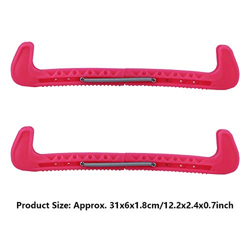 VGEBY Adjustable Skate Guards Skate Shoes Blade Protective Cover Ice Skate Blade Covers 2Pcs (Rose red), Pink - Image 3