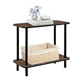 SELECTSHOP Mesa Auxiliar Lateral 2 Niveles Mesa Lateral Rectangular Mesita Moderna Minimalista para Sala de Estar...