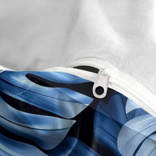 Housse de couette fleurs bleues parure de lit microfibre 220x240 cm - 8