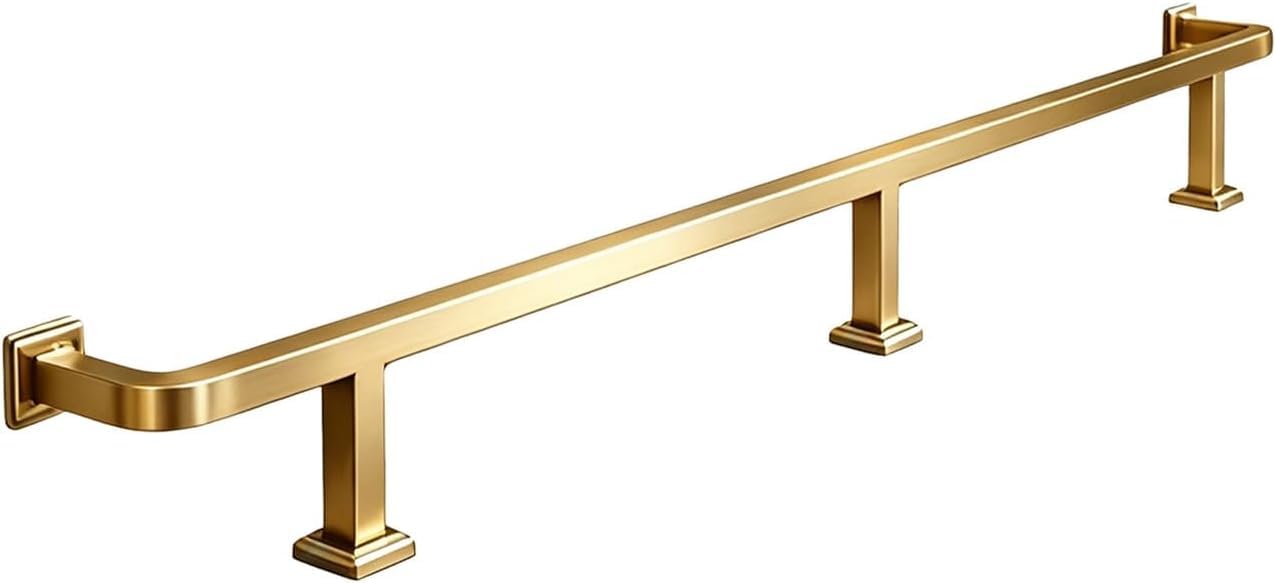 Kjobdwz Gold Bar Foot Rail Bar Foot Rail Kit, 3.28~15.75Ft Foot Railing For Bar Indoor & Outdoor Rails Bracket For Restaurant Kitchen Cafe Library(,2.0M/6.56Ft)