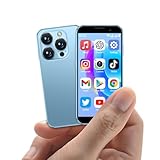 3.0 インチ HD スクリーン ミニスマートフォン、アンロックド ミニフォン、500 万画素カメラ、顔認証、デュアル SIM、WiFi、GPRS、TF カード対応、極薄ボディ キッズフォン用 青色