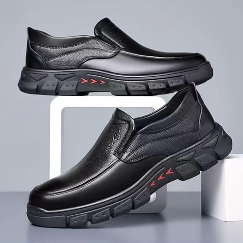 Mens Slip On Casual Loafers Comfortable Leather Non Slip Walking Shoes Luxury Soft Bussiness Work Dress Shoes for Office Driving2