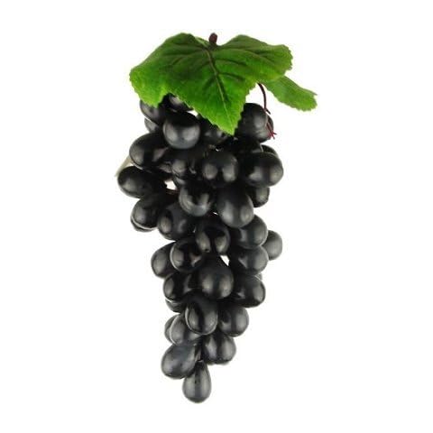 Rokou Large Bunch Artificial Black Grapes Decorative Fruits Cover
