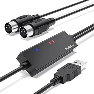 DigitalLife MIDI-A01 USB to MIDI Interface Converter Adapter with 3 X LEDs (5-Pin, 1 in/Out)