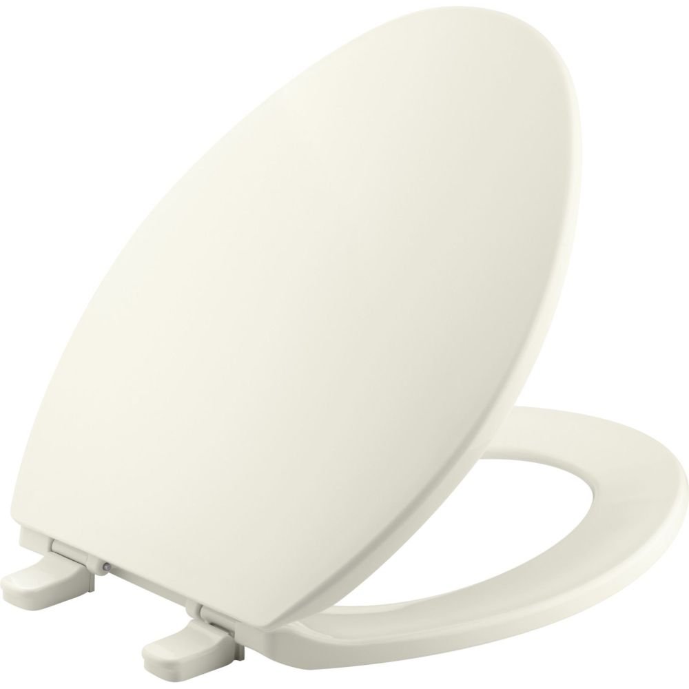 KOHLER K-4774-96 Brevia Elongated Toilet Seat with Quick-Release Hinges And Quick-Attach Hardware For Easy Clean, Biscuit