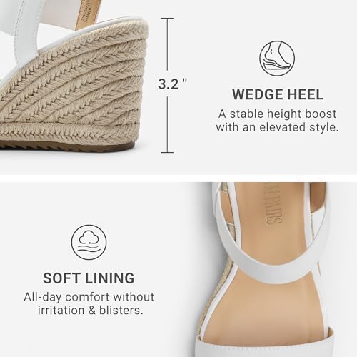 Image of DREAM PAIRS Womens Open Toe Espadrilles Dressy Platform Sandals Slip on Elastic Ankle Strap Wedges Sandals