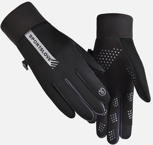 Miniatura 7 de Guantes de invierno para correr con forro polar para mujer, para pantalla táctil, resistentes al viento, para ciclismo, camping, senderismo,