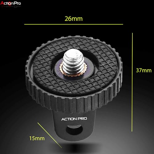 Action Pro 1/4 Thread ABS Tripod Mount with Stainless Steel Nut Adapter Compatible with GoPro Hero 13 12 11 10 9 8 7 6 5 4 3+ 3 /Insta-360//DJI Osmo Pocket/SJCAM/Xiaomi/YI All Action Cameras