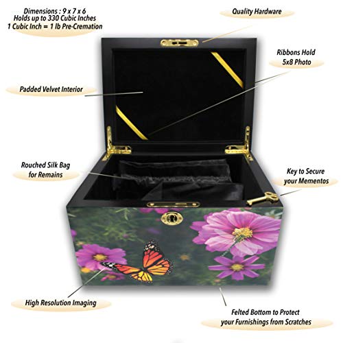 Image of Butterfly Cremation Urns for Human Ashes Adult Female Chest Urns for Ashes