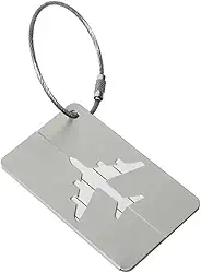 Tag De Mala Identificador Bagagem Etiqueta Alumínio Cabo Aço (Cinza)