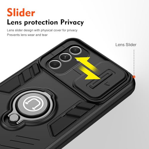 Image of YUWOO Back Cover for Samsung Galaxy A55 5G|Shockproof Cover|Military Grade Protection|Camera Slider for Protection|Multi Use Super Ring Back Cover for Samsung Galaxy A55 5G