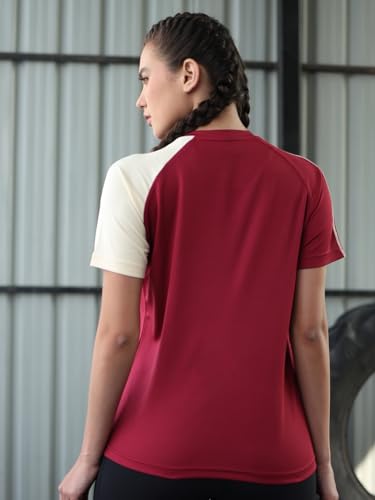 Image of CHKOKKO Gym Tshirt for Women Workout Activewear Regular Fit T Shirt for Woman Round Crew Neck Half Sleeves Best for Sports and Outdoor Activities