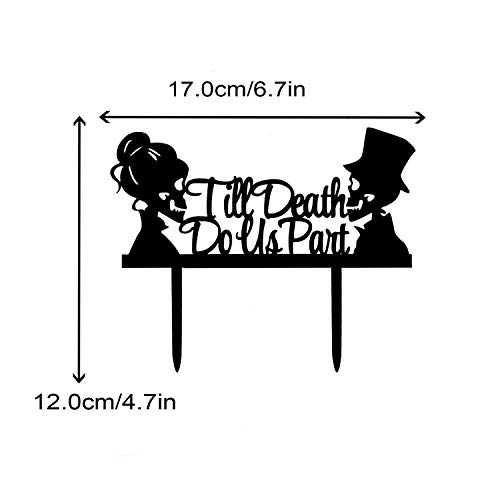 Till Death Do Us Part Cake Topper- Acrylic Mr And Mrs Skull Wedding Cake Topper Halloween Party Decorations Day Of The Dead Sign #TOP1