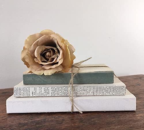 Miniatura 4 de Sage Green and White Decorated Farmhouse Books, Wedding Centerpiece, Shelf Decor, Mantel Decoration, Painted Books