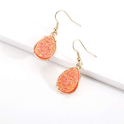 Chic Simulated Druzy Earrings Tear Drop Dangle Earrings3