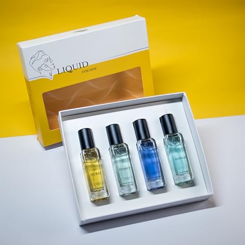 Image of Liquid Men's Luxury Perfume Gift Set - 4x20ml | Dubai, Sydney, Zurich, Hawaii | Long-lasting International Fragrances for Men | Travel-Friendly Eau de Parfum | Premium Gift for Special Occasions