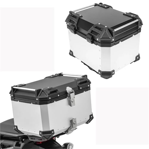 Top case moto BMW R1250GS coffre de rangement 45L argent pour Benelli TRK502 TRK251 bagages arrière