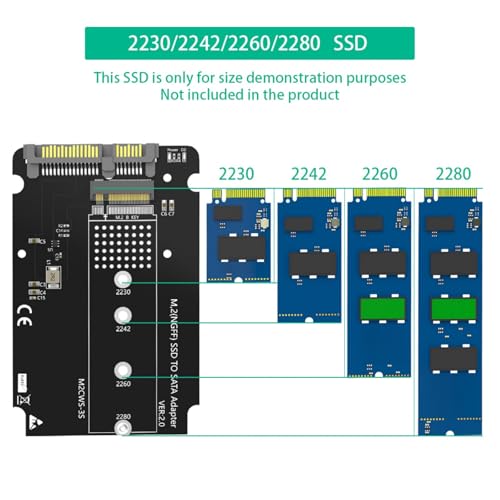Adaptador Metal B NGFF a SATA 2.5 SATA3.0 6Gb/s miniatura 6