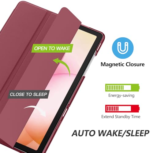 Image of MoKo for Samsung Galaxy Tab A11 Plus / A11+ Case 11 Inch 2026, Galaxy Tab A9 Plus / A9+ Case 11 Inch 2024, Slim Stand Hard PC Translucent Back Shell Smart Cover, Auto Wake /Sleep, Rose Brown