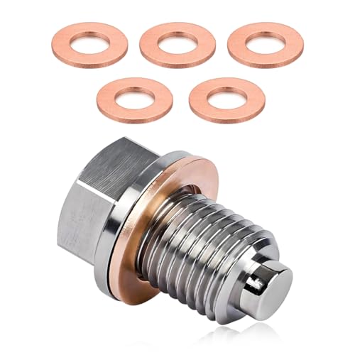 Magnetic Oil Drain Plug, Aluminum M14×1.5 Sump Drain Nut Bolt wit...
