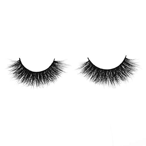 Lunamoon 3D Mink Fur Fake Eyelashes 100% Siberian Mink Fur Hand-made False Eyelashes Natural Look for Women’s Makeup 1 Pair Package (D678)