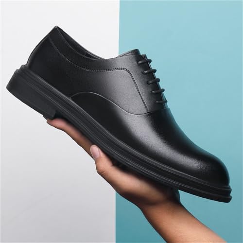 Men's British Style Chunky Sole Oxfords Glossy Leather Casual Shoes for Youth College Fashion Low-Cut2