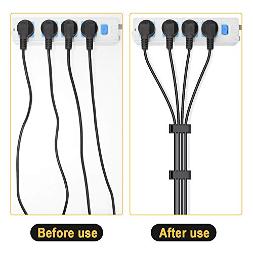 Chesbung Autoadesivo Clip Cavo,50 pezzi Cavo Clip Fascette Autoadesive Fermacavi Supporto,Nero