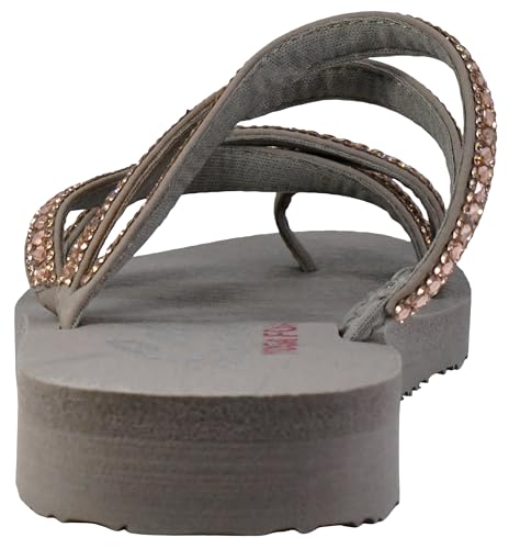 Skechers Women's Meditation-Glam Flash-Rhinestone Toe Loop Thong Flip-Flop3