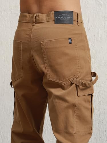 Image of Hubberholme Men Smart Casual Summer Cotton Loose Fit Mid-Rise Trousers 65
