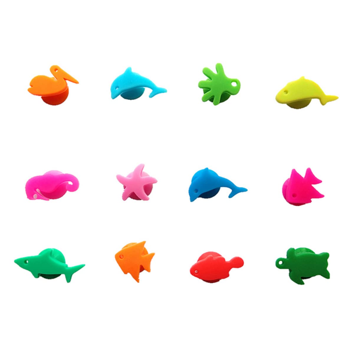 ABOOFAN 12Pcs Wine Charms Wear Resistant Drink Markers for Easy Identification of Wine Glasses Cups and Bottles Reusable for Parties and Gatherings