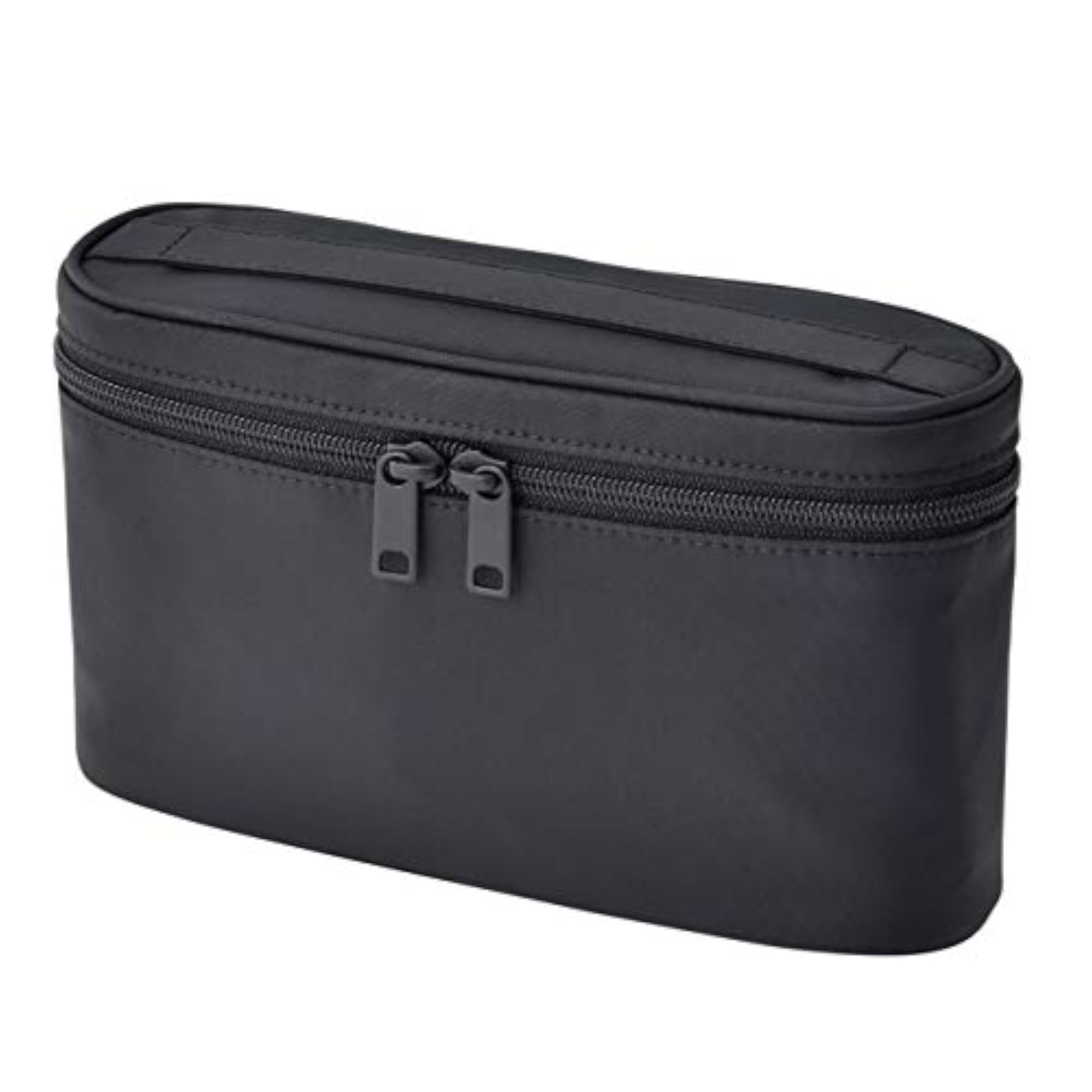 Slim Black Pouch with Handle, Versatile Storage