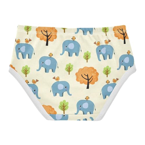 Cute Elephant Plant Yellow Toddler Girls's Underwear 2T 23021992