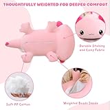 Xfrog Weighted Axolotl Plush, Großes Stofftier Gegen Ängste, Rosa Axolotl-Stoffspielzeug, Süße Umarmungs-Wurfkissenpuppe Für Jungen, Mädchen, Freundinnen, 35CM