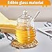 SlZKADY Honey Jar with Dipper and Lid,Glass Honey Pot Container Dispenser,Clear Glass Honey Container for Home Kitchen,Store Honey and Syrup,Easy to Clean