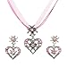 Accessoires de günstig Kaufen-Lucktao 3 Stück Trachtenschmuck Damen Set,Bayerisch Dirndlschmuck Trachtenkette,Ohrringe und Halskette mit Strass Edelweiß Herz Anhänger,Für Oktoberfest Accessoires,Oktoberfest Damen Outfit