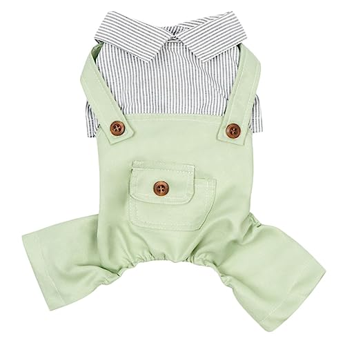 YARNOW 犬のオーバーオール 装飾的な子猫の服 ペット用の服 ペット自己冷却マット 子犬 夏の犬服 犬服の装飾 快適な犬服 犬の衣装 ファッショナブルなペット服 ポリエステル Green