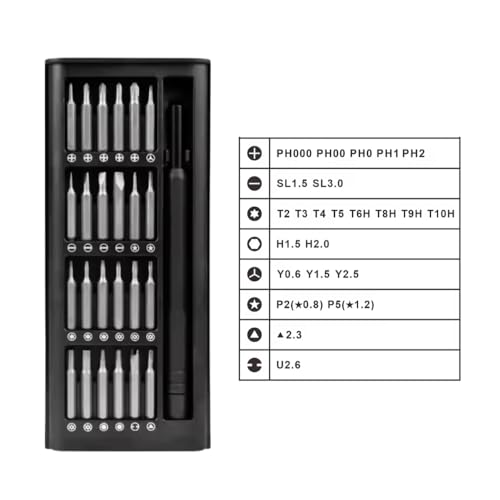 Kit de Chave de Fenda Magnética Multifuncional 24pcs com Ferramentas de Alça Removíveis para Celular