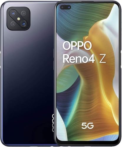OPPO Reno4 Z 5G - Smartphone Libre, Pantalla de 6.57', Cámara Cuádruple de 48MP, 8GB RAM, 128GB Almacenamiento, Android 11, Color Ink Black