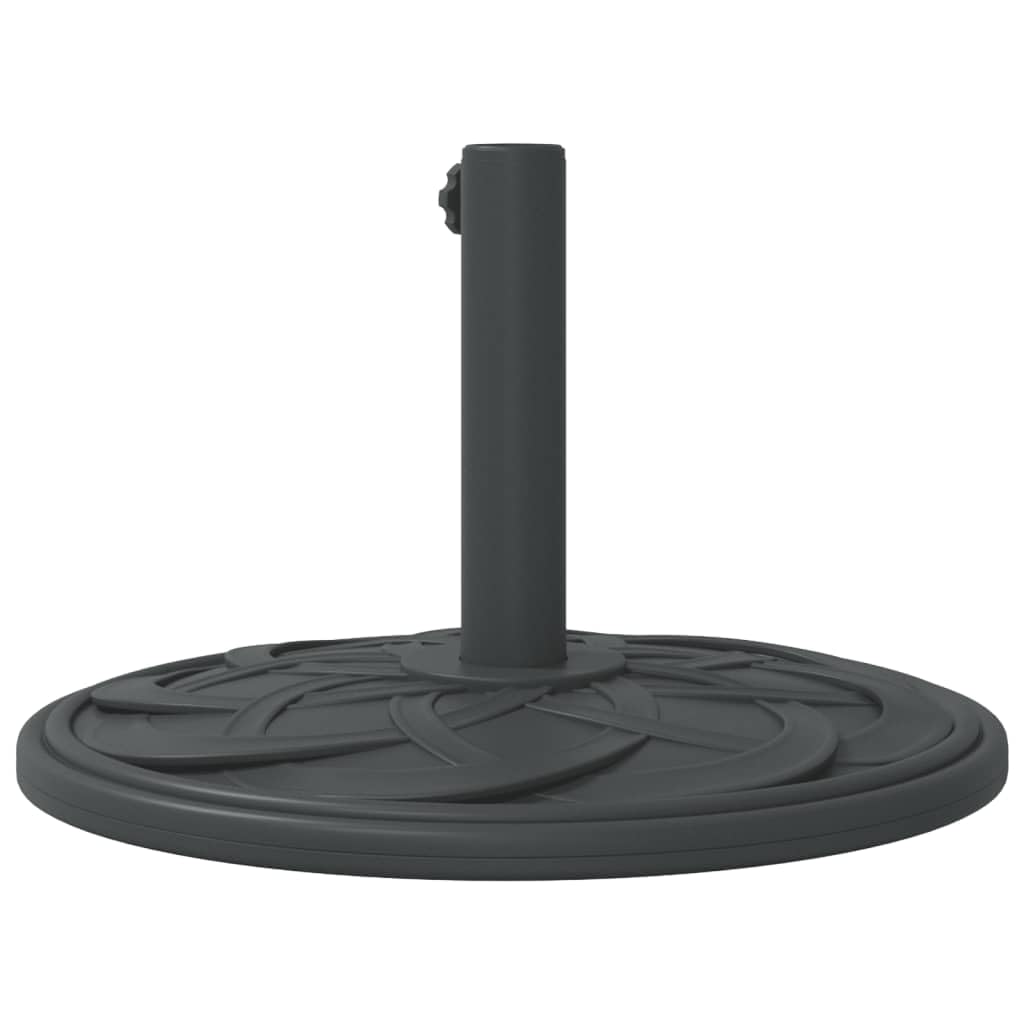 Supporto per ombrellone nero con motivo curvo, peso 12 kg, per palo Ø 38/48 mm, stabile base per ombrellone in PE e cemento, adattatore incluso per balcone, terrazza, giardino, patio e