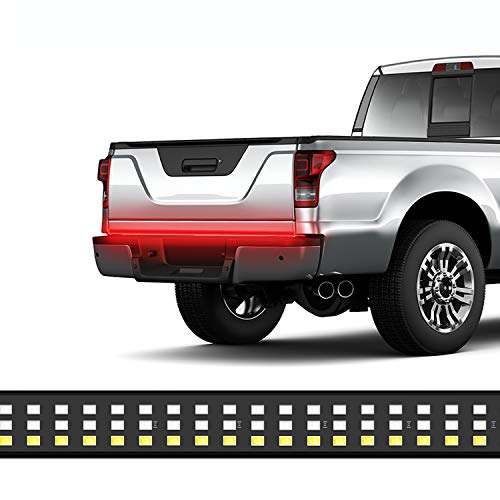 TWING 60 inches Tailgate Light Bar 540 LEDs Tailgate Strip Light Waterproof Wire Red Brake Running White Reverse Lights Solid Amber Turn Signal Reverse Lights for Trailer Pickup Jeep RV Van