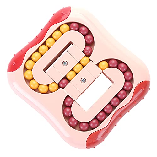 CaLeQi Decompression Rotating Magic Bean Rubik Cube Toys Square Rotating Small Beads Magic Cube Children's Puzzle Decompression Special Shape Magic Cube Ball Game Creative Toy (Pink)