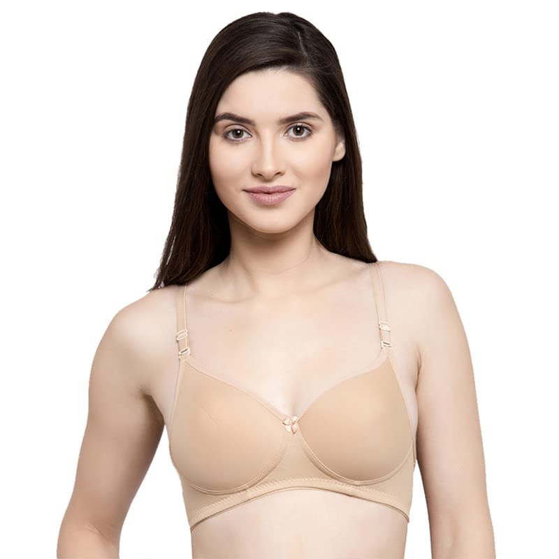 Image of Groversons Paris Beauty Women's Padded, Non-Wired, Seamless T-Shirt Bra (BR184)