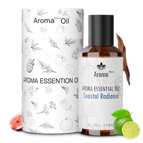 Wood-Inspired Hotel Collection - Difusor de aceite – radiación costera – mezclas esenciales de aceite esencial de caña para el hogar, difusor de aromas de lujo, bergamota, higuera y ámbar, espacio