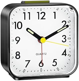Silent Alarm Clock TACHIO Bedside Non Ticking Battery Powered Bedside Clocks Travel Alarm Clock Basic Bedroom Clock Table Clocks Luminous Large Display Snooze Light Function for Bedroom Office