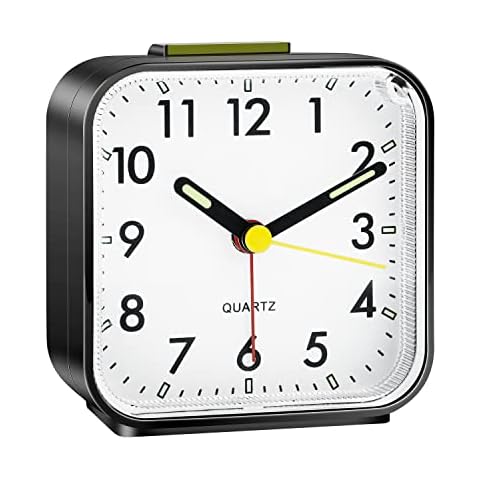 Silent Alarm Clock TACHIO Bedside Non Ticking Battery Powered Bedside Clocks Travel Alarm Clock Basic Bedroom Clock Table Clocks Luminous Large Display Snooze Light Function for Bedroom Office Cover