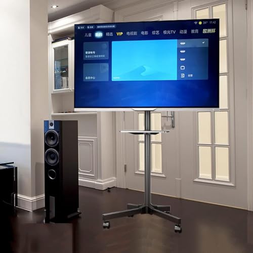 Soporte móvil para TV con ruedas ajustable para 17-55 pulgadas miniatura 1