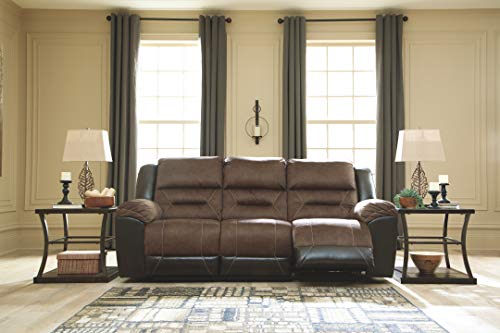 Signature Design By Ashley Earhart Faux Leather Manual Dual Sided Reclining Sofa, Brown #TOP1